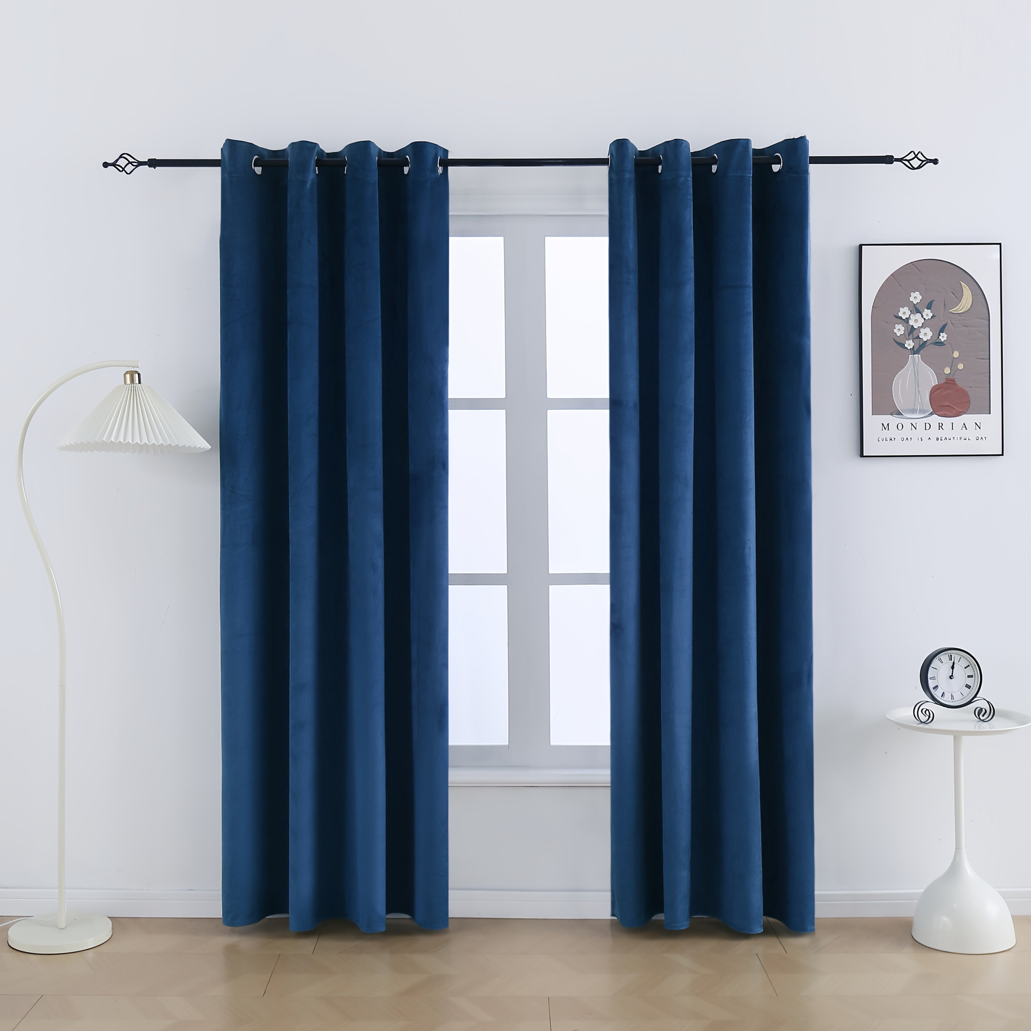 2pcs/1set Velvet Fabric Semi-Blackout Warm and Insulating Curtains Suitable for Bedroom Living Room and Other