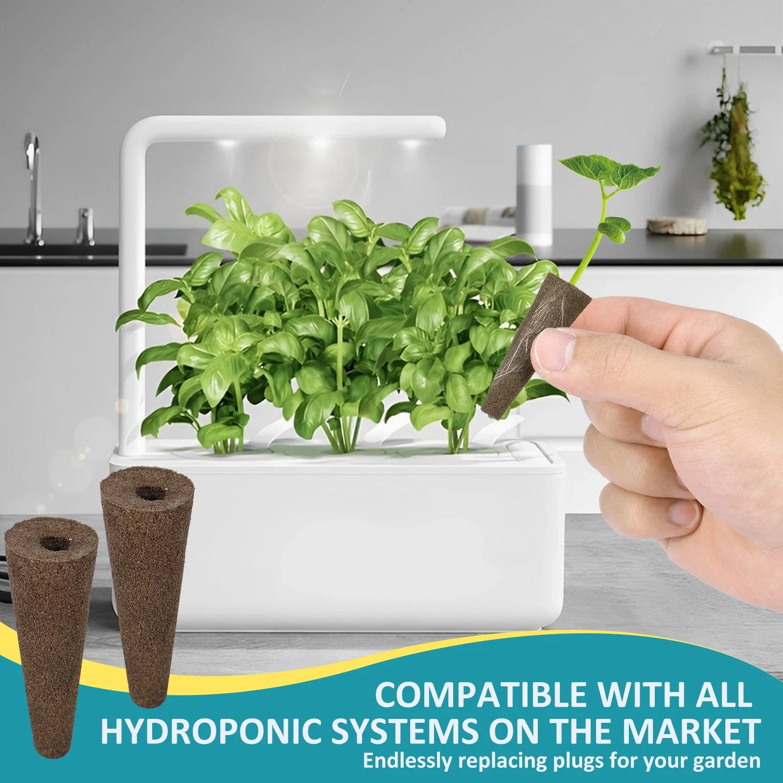 50/100pcs Garden Seed Nursery Sponges – Soilless Hydroponic Cultivation Growth Sponges for Indoor Garden Plant System &