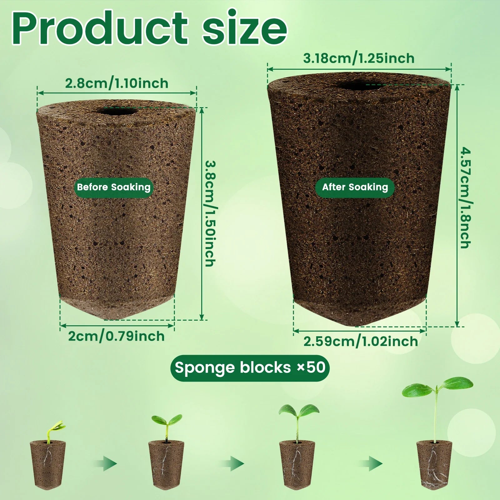 50/100pcs Garden Seed Nursery Sponges – Soilless Hydroponic Cultivation Growth Sponges for Indoor Garden Plant System &