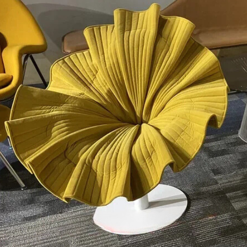 Designer Single Petal Modern Flower Chair - Light Luxury Rotating Leisure Chair, Creative Furniture for Living Room or Lounge
