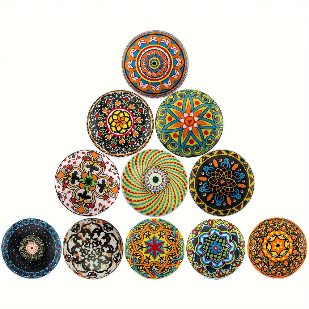 6pcs Vintage Ceramic Cabinet Knobs - Dresser Handles & Drawer Pulls with Mounting Screws - Cabinet Knobs