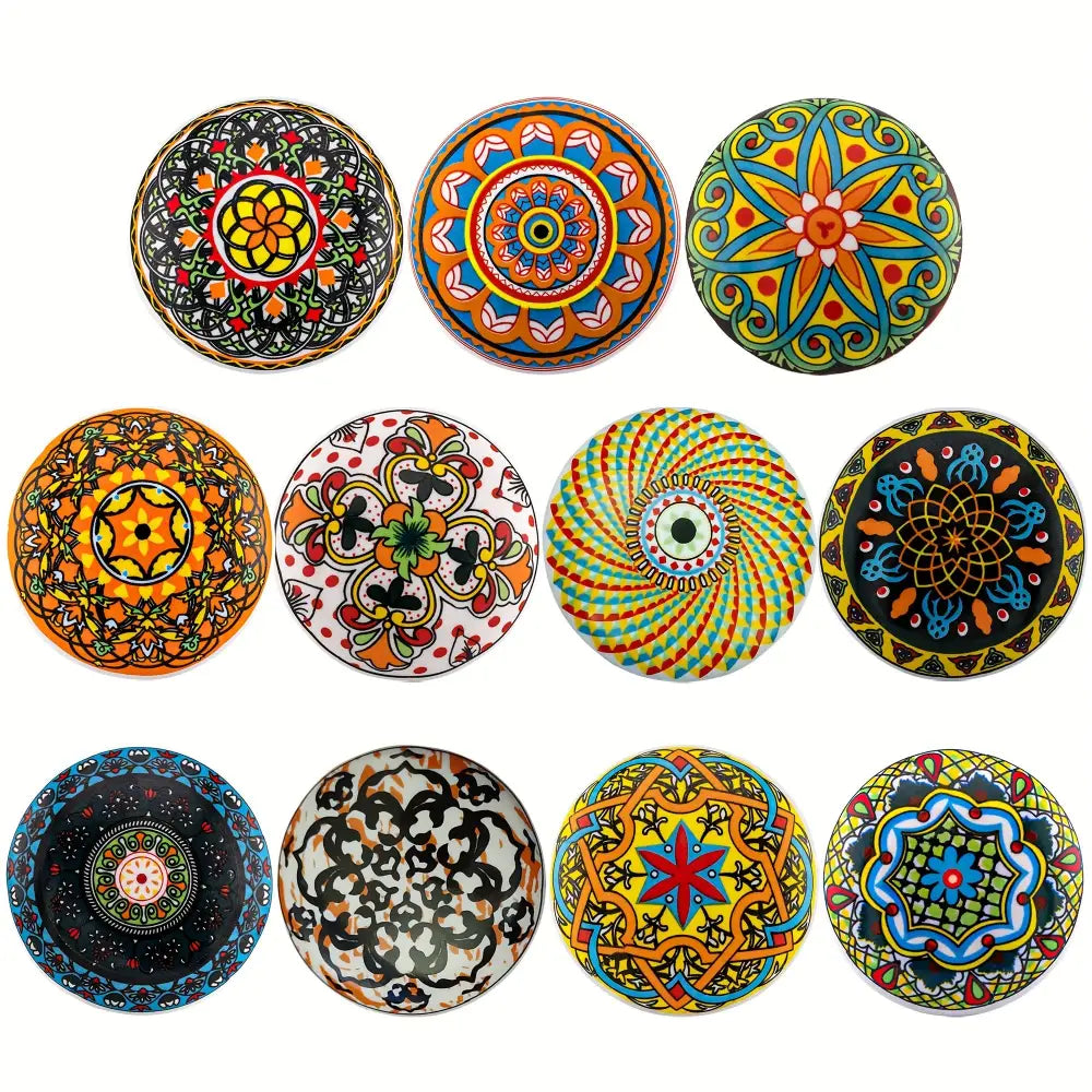 6pcs Vintage Ceramic Cabinet Knobs - Dresser Handles & Drawer Pulls with Mounting Screws - Cabinet Knobs