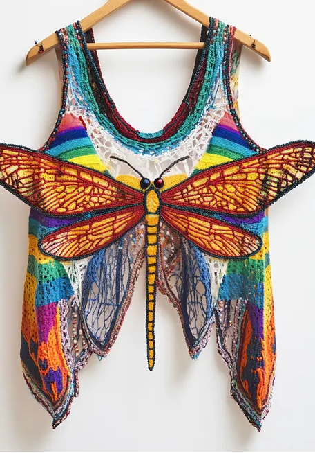 Bohemian summer rainbow crop top perfect for festivals and vacations