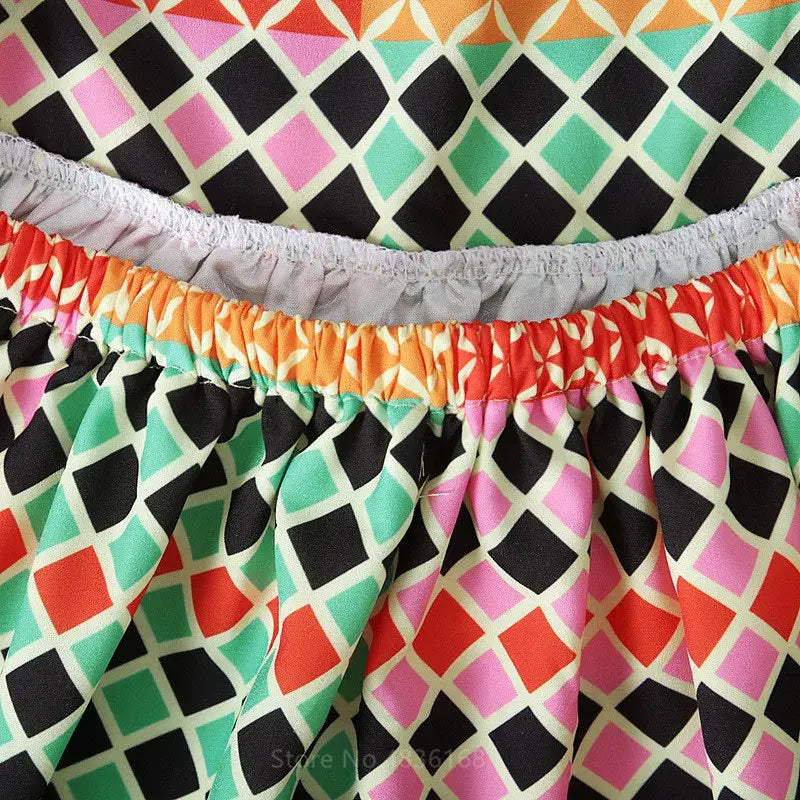 Girls Eco Dress Sleeveless Bohemian Print Romper Baby Girls Lace Up Fashion Girls Boho Eco Chic Dress