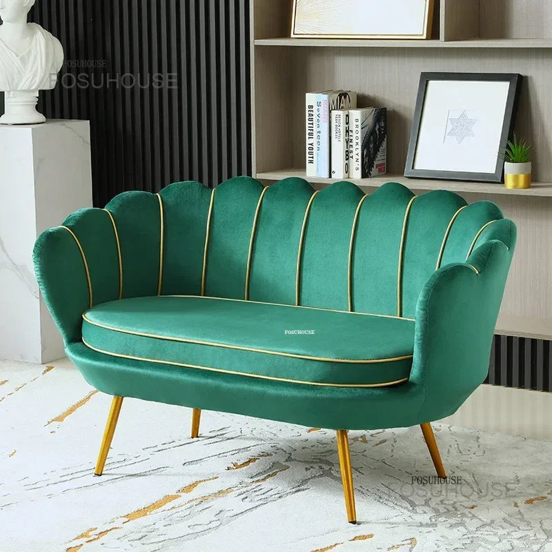 Nordic Flannel Single Sofa Chair - Light Luxury Living Room Furniture for Home or Beauty Salon, Custom Upholstered Modern Accent Chair