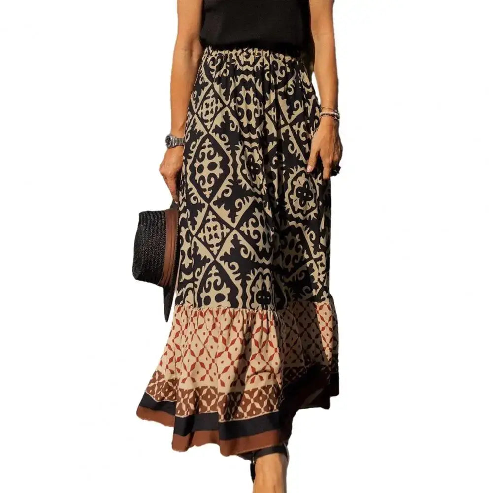 Eco Boho Chic High Waist Colorful Summer Maxi Skirt For Free Spirited Women