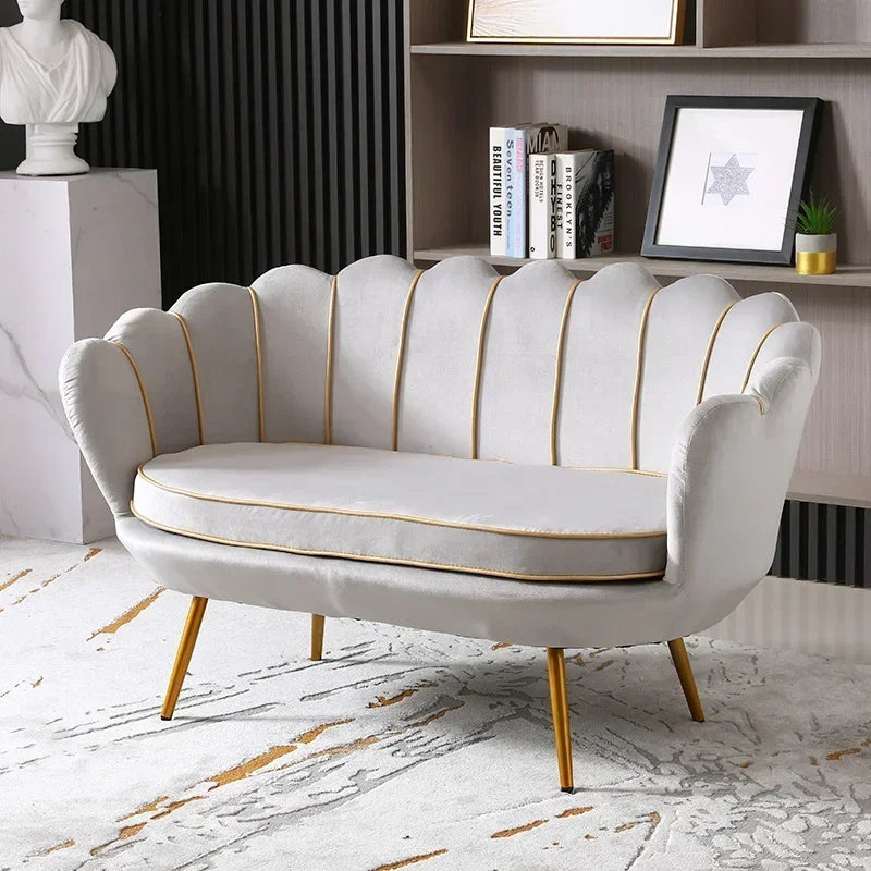 Nordic Flannel Single Sofa Chair - Light Luxury Living Room Furniture for Home or Beauty Salon, Custom Upholstered Modern Accent Chair