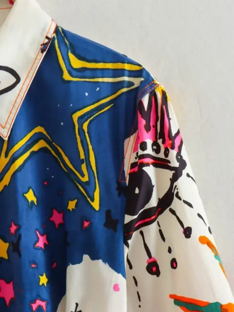 EcoChic Bohemian Vibrant Printed Long Sleeve and Breezy Loose Fit For Parties