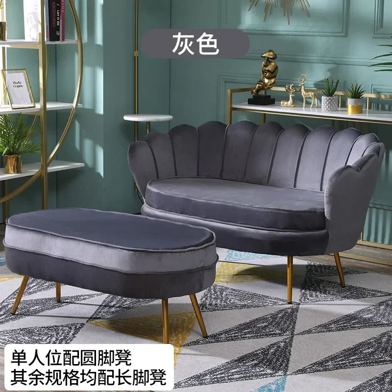 Nordic Flannel Single Sofa Chair - Light Luxury Living Room Furniture for Home or Beauty Salon, Custom Upholstered Modern Accent Chair