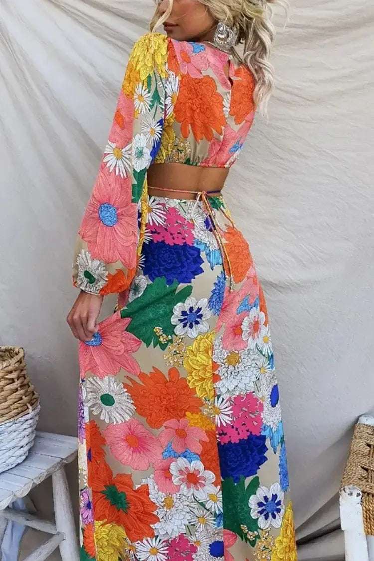 EcoBoho Serenity Dress Vibrant Autumn Dopamine Delight