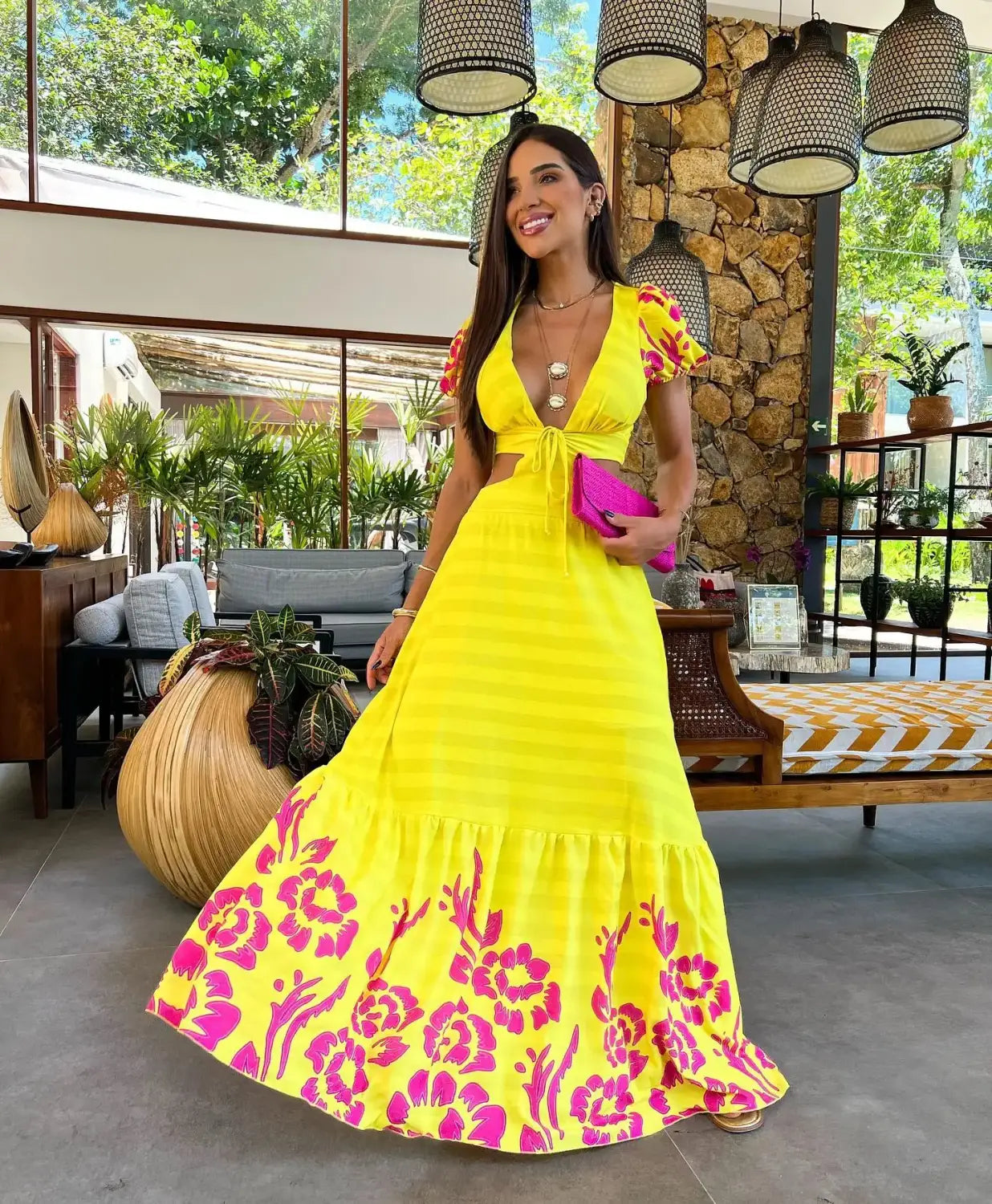 New Bohemian Sexy Printed Women Dresses Halter Sleeveless Backless Naked Waist Long Dress Fashion Summer Beach Holiday