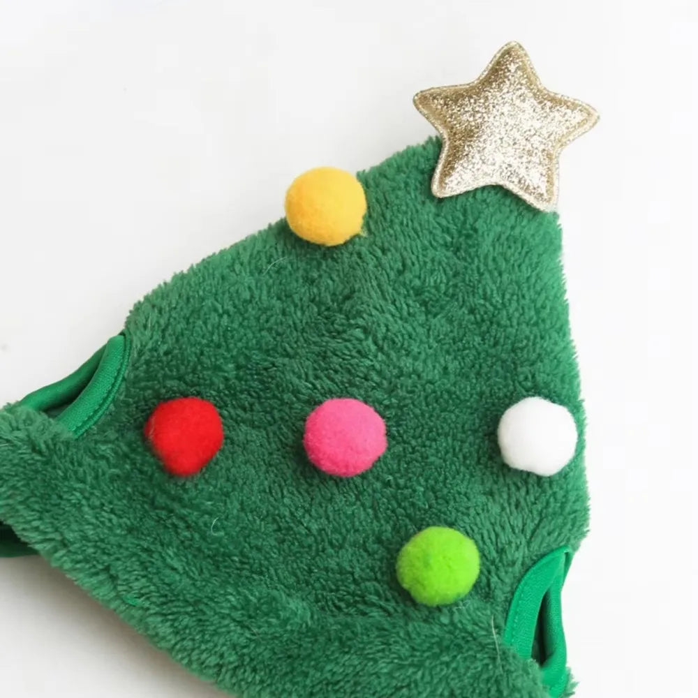 Christmas Pet Hat with Cartoon Antlers & Saliva Towel - Festive Scarf Accessory for Cats & Dogs, Autumn & Winter Dress-Up Supplies