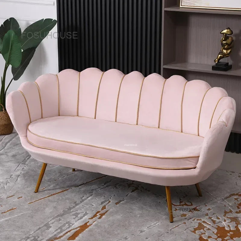 Nordic Flannel Single Sofa Chair - Light Luxury Living Room Furniture for Home or Beauty Salon, Custom Upholstered Modern Accent Chair