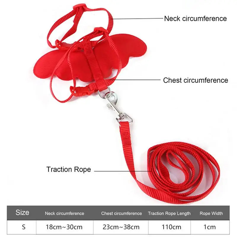 Chicken Little Angel Wings Harness Chest Strap Leash Set Traction Rope Duck Breast Strap Outing Pet Supplies Accessories