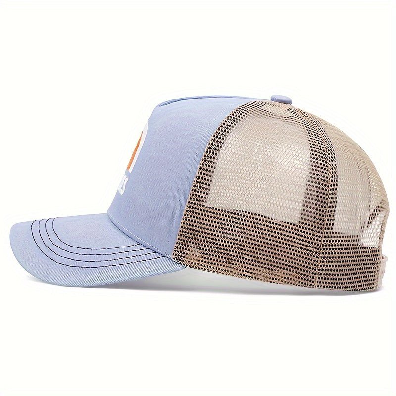 customized - Adjustable Cute Cartoon Rainbow Mesh Trucker Hat - Breathable Cotton Baseball Cap For Women, Perfect For Valentine'S Day - Boho Eco Boutique™ - customized - Boho Eco Boutique™ - Rainbow Black - 