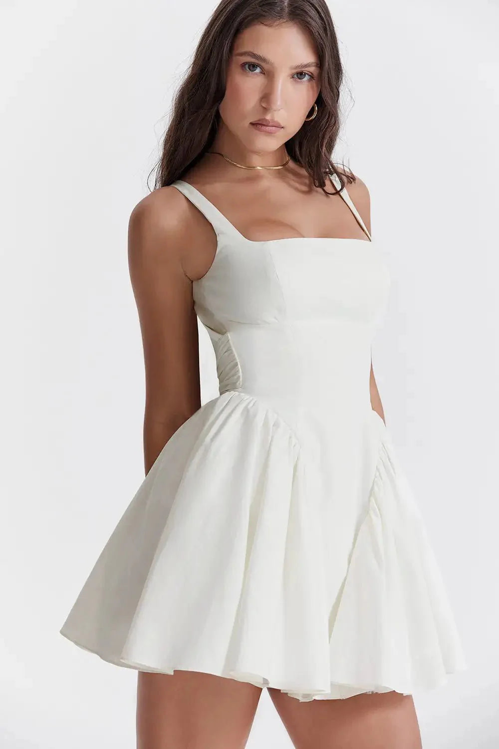 dress - Backless Tie Dye A - line Party Cocktail Boho Dress - Boho Eco Boutique™ - dress - Boho Eco Boutique™ - Ivory White - Large - 