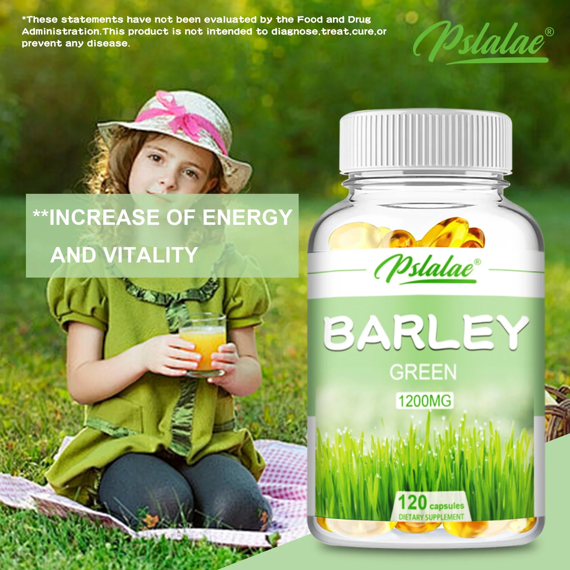 Barley Grass Capsules - Balance Blood Sugar Appetite Suppression Weight Management Anti-aging - 120 Capsules - 120