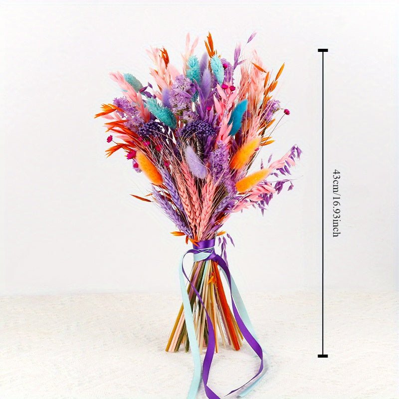 customized - Boho Chic Colorful Pampas Grass Bouquet - Dried & Artificial Flowers For Home, Bathroom, Wedding Decor & Diy Table Settings Flower Decor Artificial Flowers For Home Decor - Boho Eco Boutique™ - customized - Boho Eco Boutique™ - NX211(no vases) - 