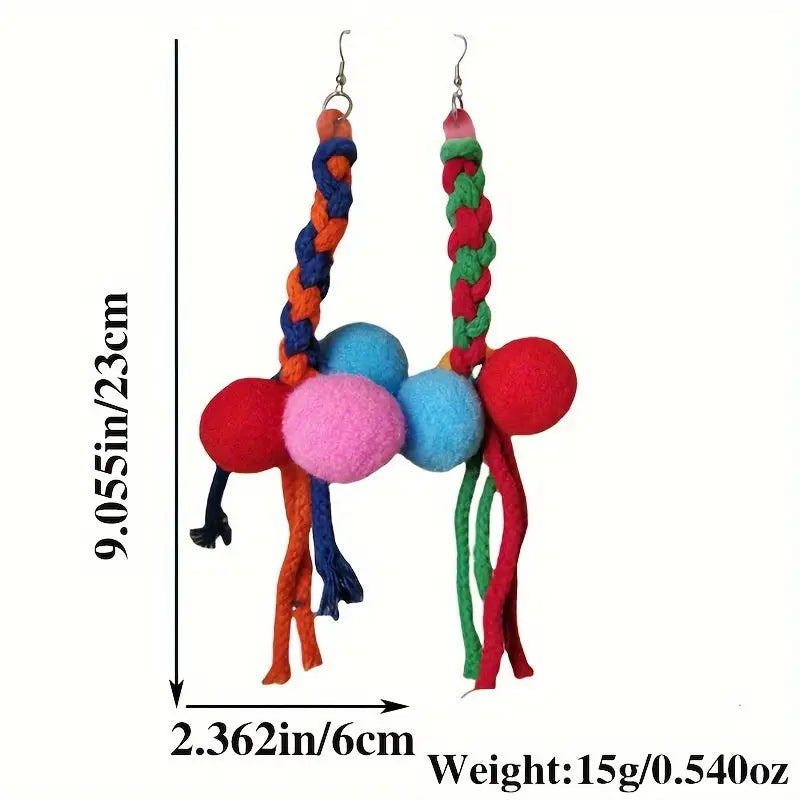 Boho Chic Floral Pearl Dangle Earrings - Vibrant Multicolor Handcrafted Drop Earrings with Freshwater Pearls - Elegant