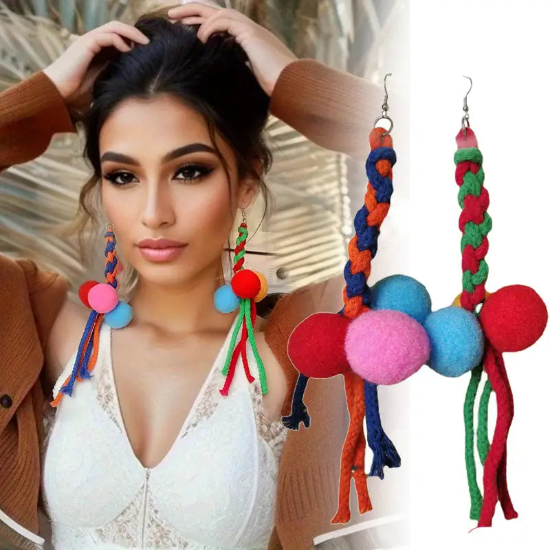 Boho Chic Floral Pearl Dangle Earrings - Vibrant Multicolor Handcrafted Drop Earrings with Freshwater Pearls - Elegant