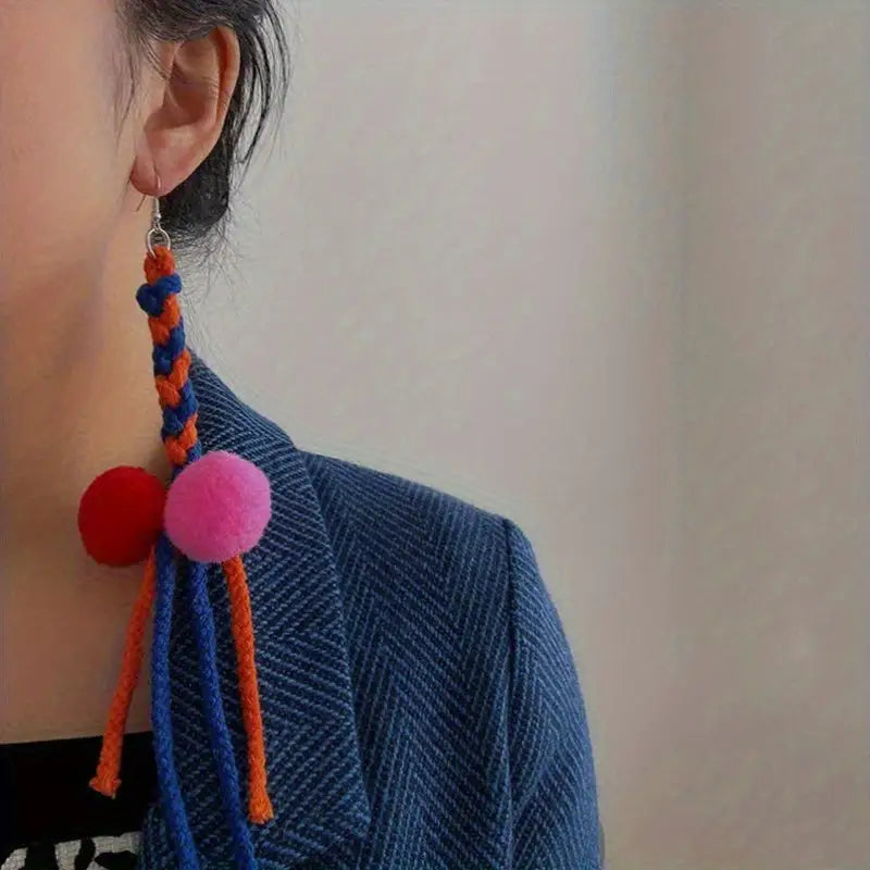 Boho Chic Floral Pearl Dangle Earrings - Vibrant Multicolor Handcrafted Drop Earrings with Freshwater Pearls - Elegant