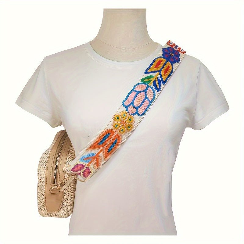 customized - Boho Chic Guitar Strap - Stylish & Adjustable, Perfect for Free - Spirited Musicians - Boho Eco Boutique™ - customized - Boho Eco Boutique™ - Colored Flowers - 
