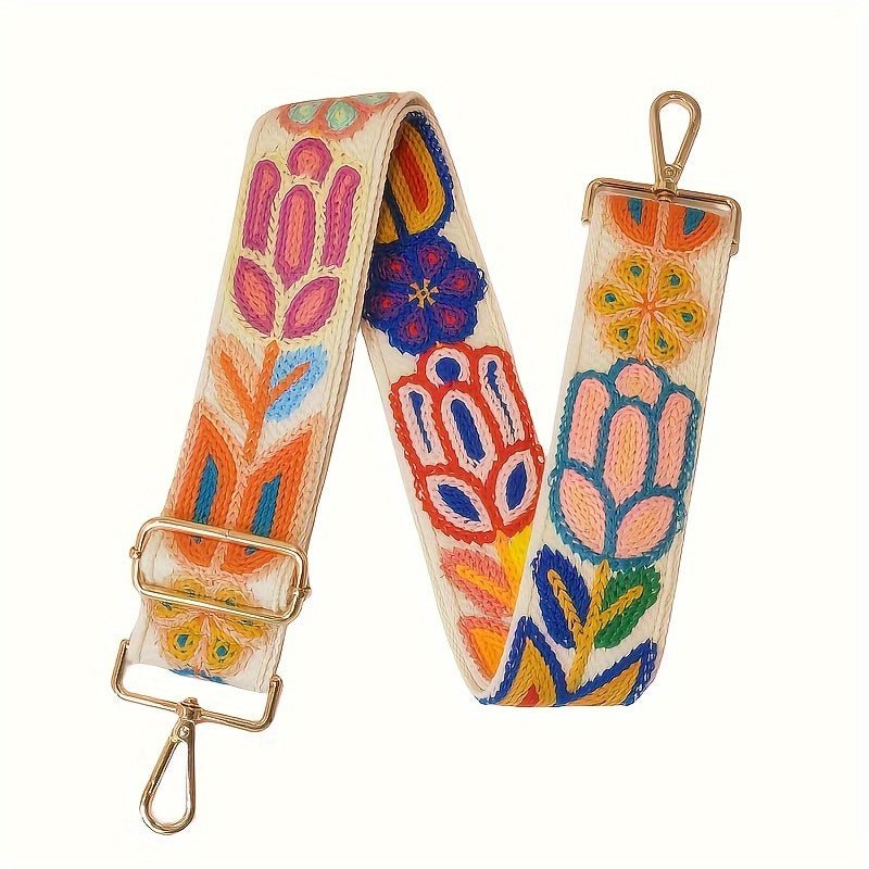 customized - Boho Chic Guitar Strap - Stylish & Adjustable, Perfect for Free - Spirited Musicians - Boho Eco Boutique™ - customized - Boho Eco Boutique™ - Colored Flowers - 