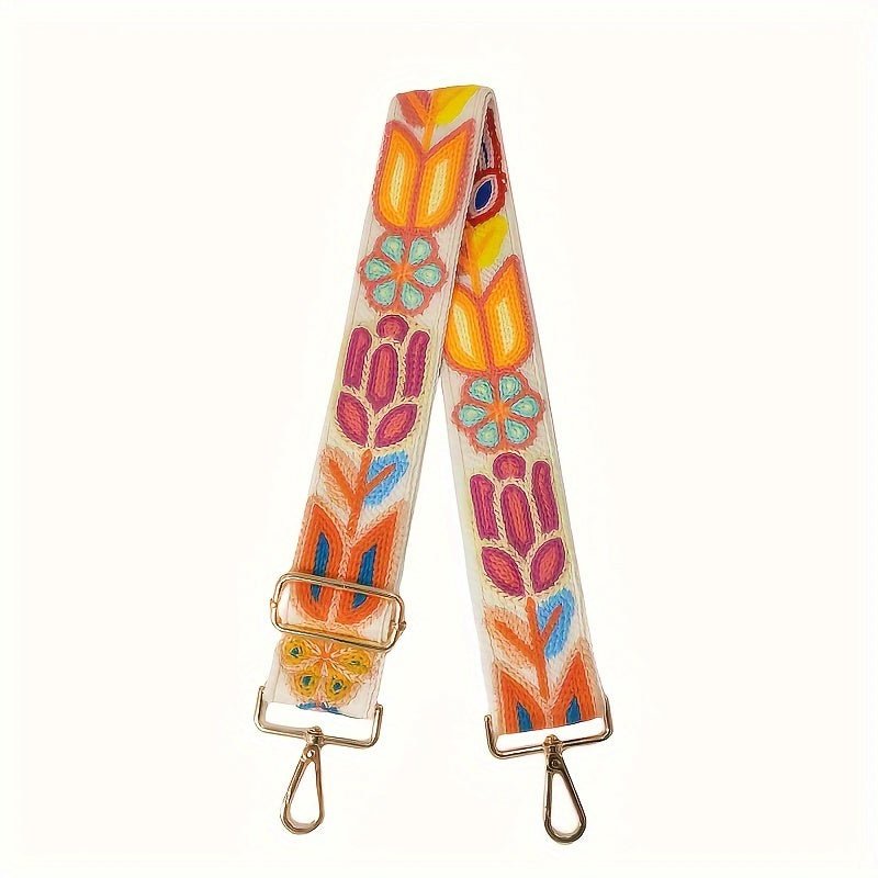 customized - Boho Chic Guitar Strap - Stylish & Adjustable, Perfect for Free - Spirited Musicians - Boho Eco Boutique™ - customized - Boho Eco Boutique™ - Colored Flowers - 