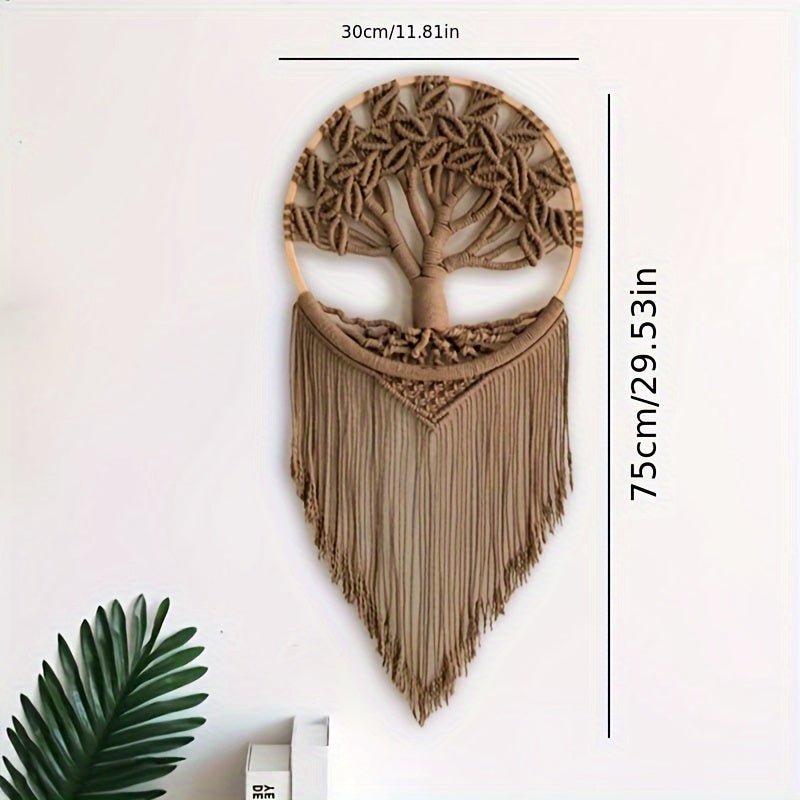 customized - Boho Chic Tree of Life Macrame Wall Hanging: Handmade Woven Home Décor, Eclectic Wall Decor for Bedroom, Apartment, Dorm Decoration, Perfect Gift for Teen Girl, Mom - Boho Eco Boutique™ - customized - Boho Eco Boutique™ - Life Tree - 