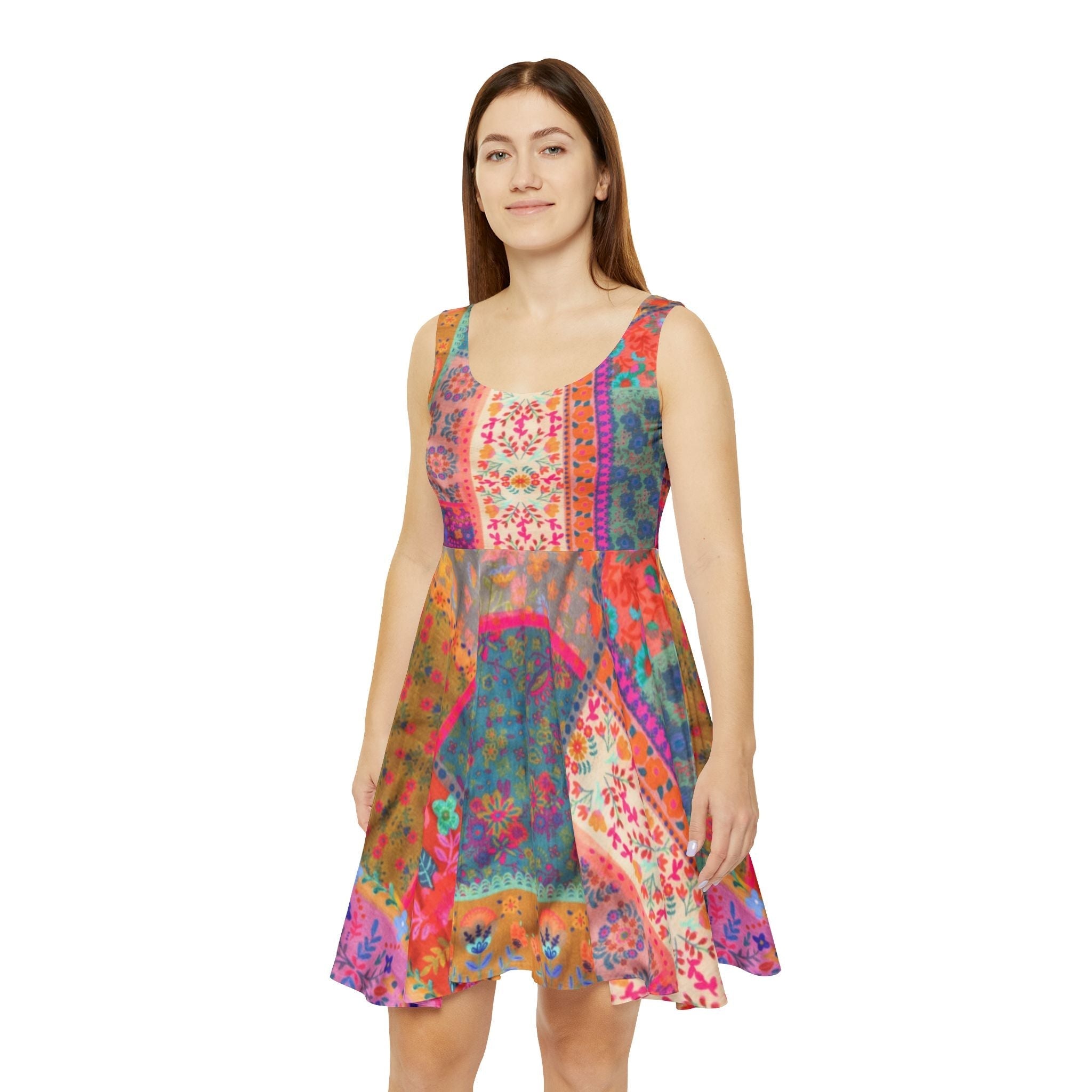 All Over Prints - Boho Eco Boutique Vintage Patchwork Flowy Dress | Bohemian Style Casual Everyday Dress for Women | Eco - Friendly Fashion | Unique | Festival | Sundress | Retro | Vintage Inspired - Boho Eco Boutique™ - Boho Eco Boutique Vintage Patchwork Flowy Dress | Bohemian Style Casual Everyday Dress for Women | Eco - Friendly Fashion | Unique | Festival | Sundress | Retro | Vintage Inspired - XS - 
