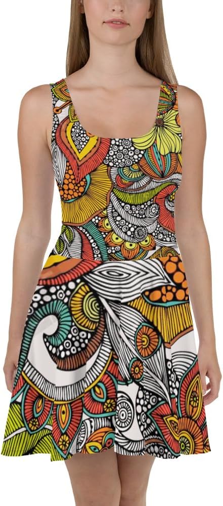 customized - Boho Eco Floral Geo Vintage Inspired Dress - Sustainable Fashion - Boho Eco Boutique™ - customized - Boho Eco Boutique™ - X - Small - 