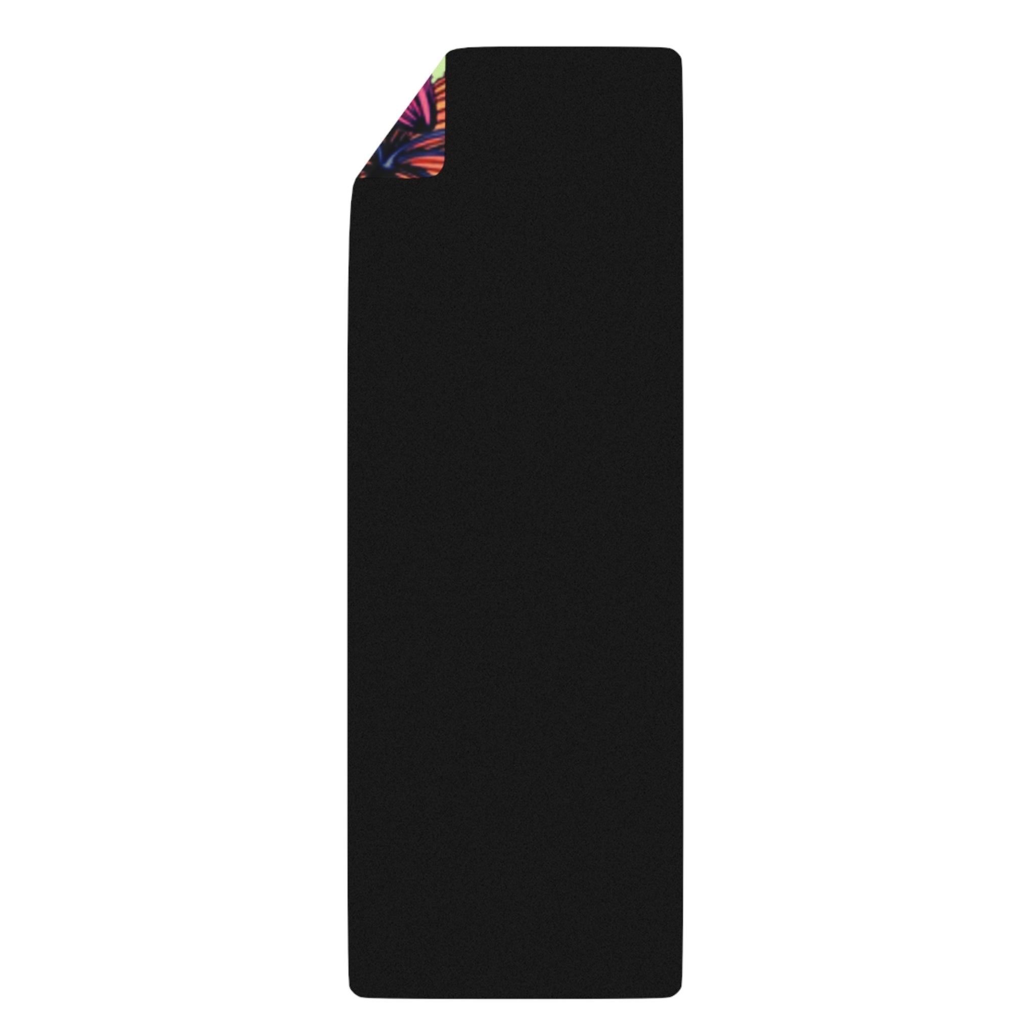 Home Decor - Boho Eco Rubber Yoga Mat | Vibrant Floral Pattern with Yellow Background | Eco - Friendly Fitness Mat for Home, Gym, and Travel - Boho Eco Boutique™ - Boho Eco Rubber Yoga Mat | Vibrant Floral Pattern with Yellow Background | Eco - Friendly Fitness Mat for Home, Gym, and Travel - 24” x 70” - 