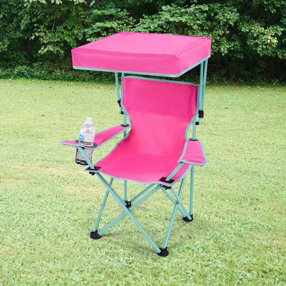 customized - Canopy Chair with Safety Lock (125 lb. Capacity), Pink/ Green - Boho Eco Boutique™ - customized - Boho Eco Boutique™ - pink - 