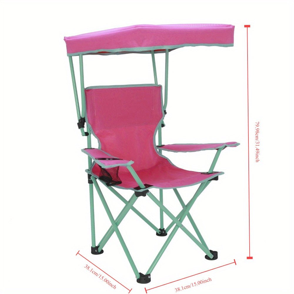 customized - Canopy Chair with Safety Lock (125 lb. Capacity), Pink/ Green - Boho Eco Boutique™ - customized - Boho Eco Boutique™ - pink - 
