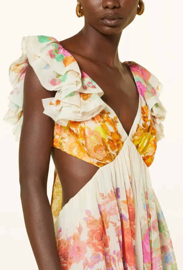 dress - Chic Colorful Floral Print Maxi Dress - Boho Eco Boutique™ - dress - Boho Eco Boutique™ - Extra Large - 