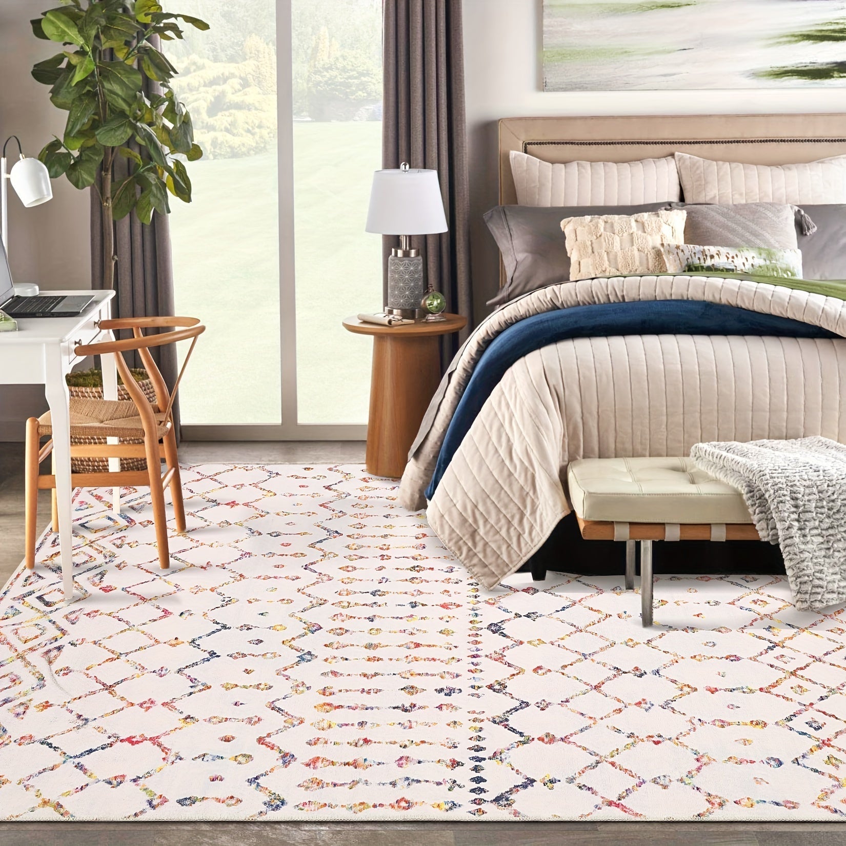 customized - Colorful Geometric Boho Moroccan Machine Washable Area Rug - Boho Eco Boutique™ - customized - Boho Eco Boutique™ - 96*120in/244*305cm - 
