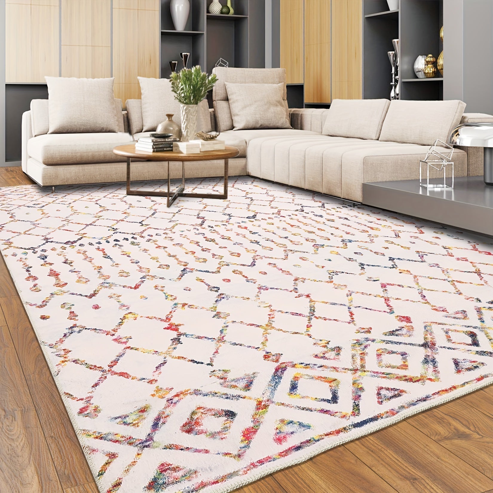 customized - Colorful Geometric Boho Moroccan Machine Washable Area Rug - Boho Eco Boutique™ - customized - Boho Eco Boutique™ - 24*72in/61*183cm - 