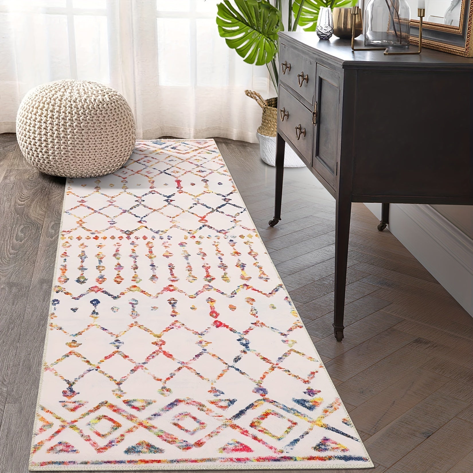 customized - Colorful Geometric Boho Moroccan Machine Washable Area Rug - Boho Eco Boutique™ - customized - Boho Eco Boutique™ - 24*72in/61*183cm - 