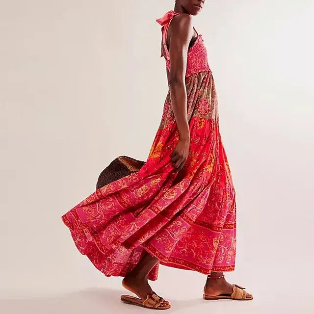 Eco-Friendly Elegance: Backless Lace-Up Maxi Dress – Holiday-Ready Sleeveless Summer Loungewear for Stylish Women - 04