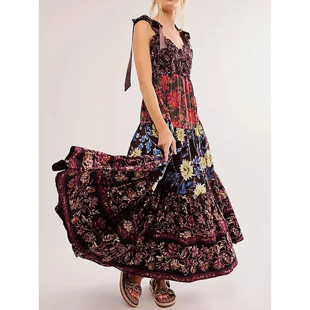 Eco-Friendly Elegance: Backless Lace-Up Maxi Dress – Holiday-Ready Sleeveless Summer Loungewear for Stylish Women