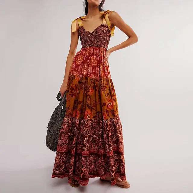 Eco-Friendly Elegance: Backless Lace-Up Maxi Dress – Holiday-Ready Sleeveless Summer Loungewear for Stylish Women - 05