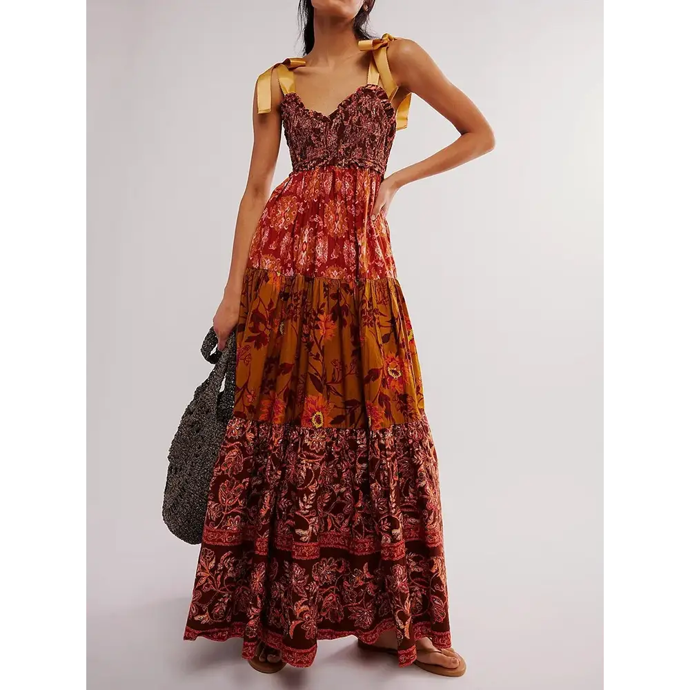 Eco-Friendly Elegance: Backless Lace-Up Maxi Dress – Holiday-Ready Sleeveless Summer Loungewear for Stylish Women