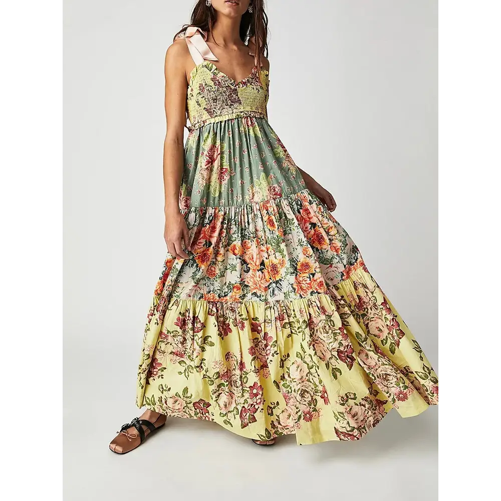 Eco-Friendly Elegance: Backless Lace-Up Maxi Dress – Holiday-Ready Sleeveless Summer Loungewear for Stylish Women