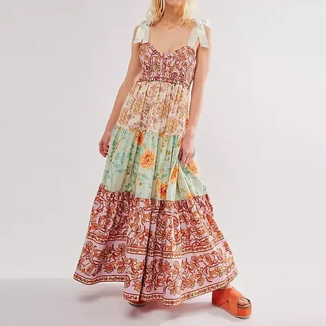 Eco-Friendly Elegance: Backless Lace-Up Maxi Dress – Holiday-Ready Sleeveless Summer Loungewear for Stylish Women - 03