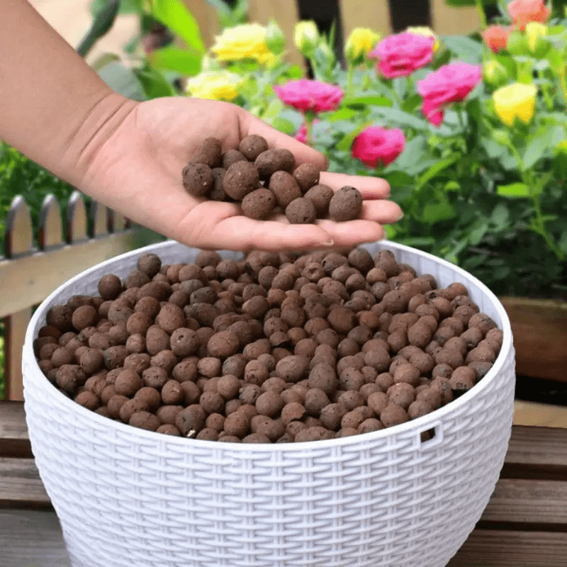 Garden Hydroponic Expanded Clay Pebbles – 100g Pack of Organic Ceramic Oval Pellets for Pots Planters and Containers –
