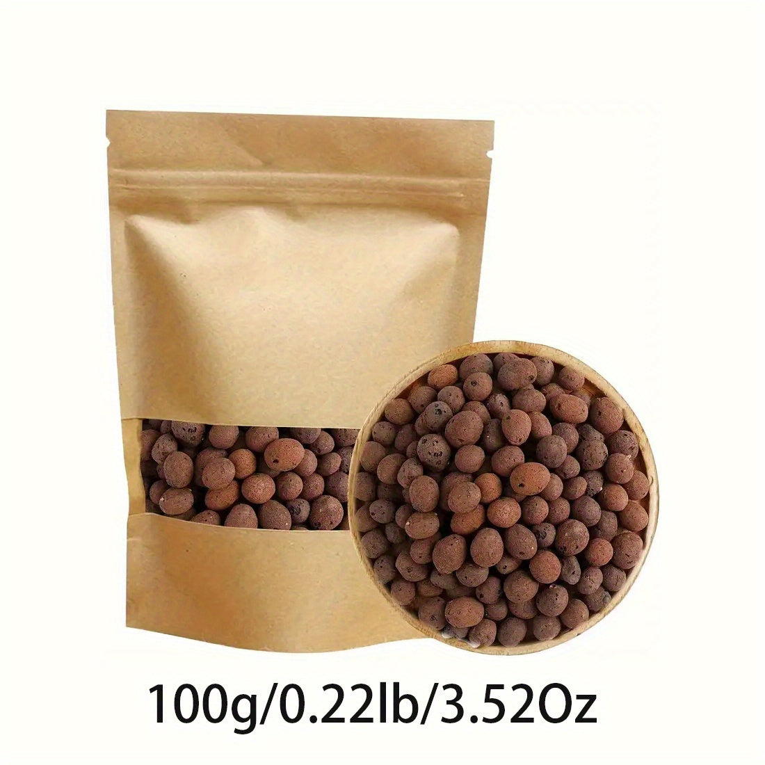 Garden Hydroponic Expanded Clay Pebbles – 100g Pack of Organic Ceramic Oval Pellets for Pots Planters and Containers –