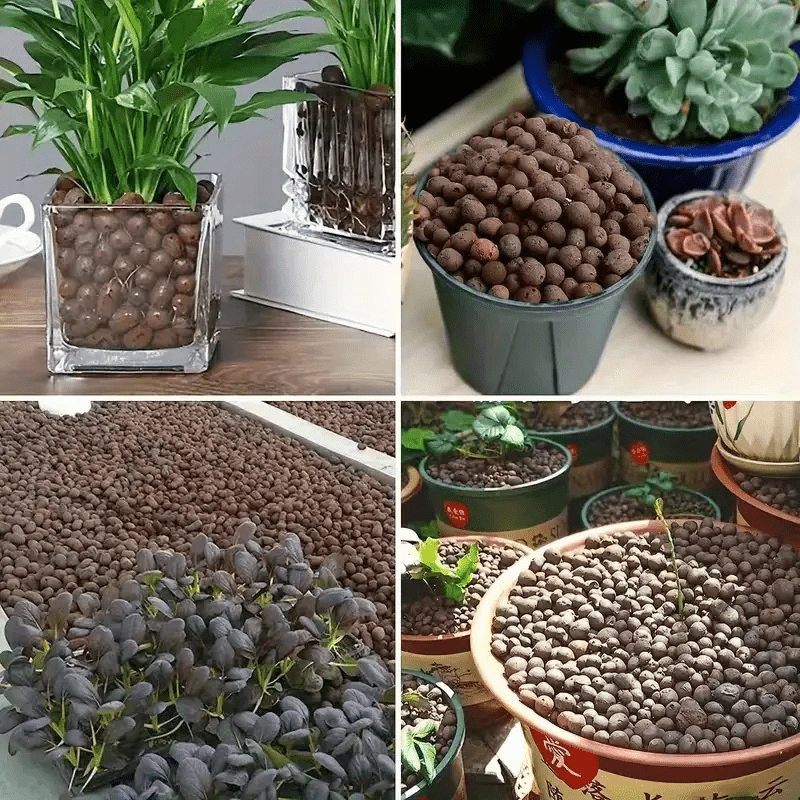 Garden Hydroponic Expanded Clay Pebbles – 100g Pack of Organic Ceramic Oval Pellets for Pots Planters and Containers –