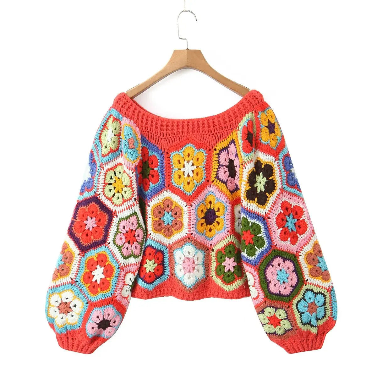 Handmade Pullover Sweater – Loose Casual Short Top for Women’s Unique Style - Sweaters