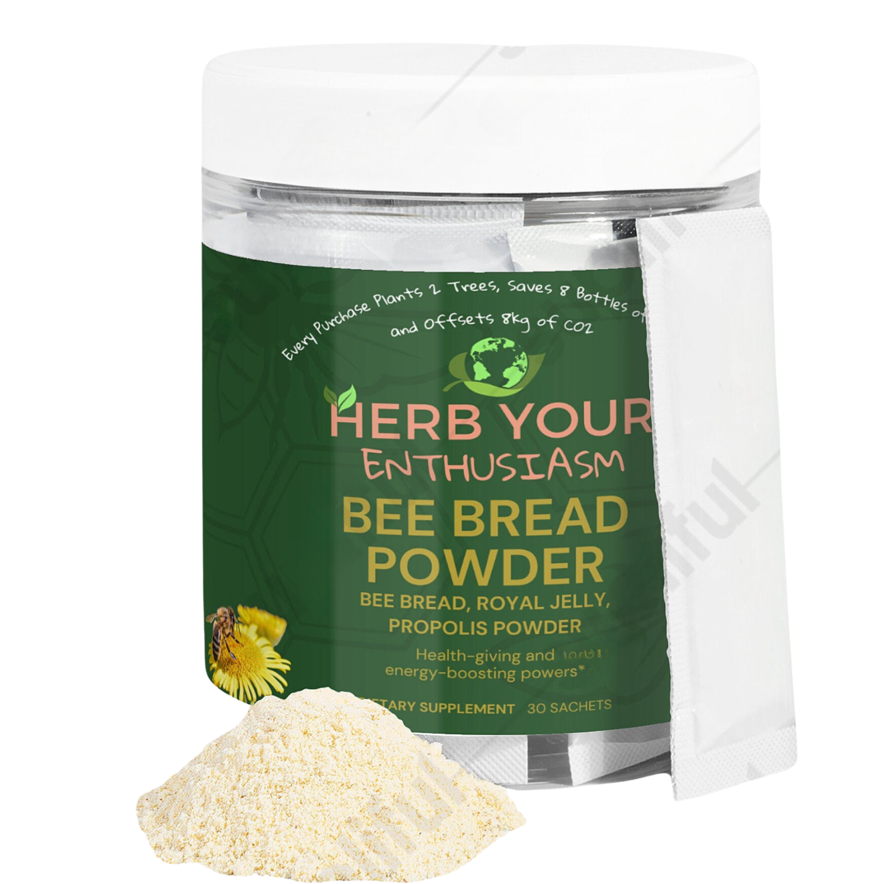 Herb Your Enthusiasm Non-GMO 100% Natural Bee Bread Powder - Natural Extracts