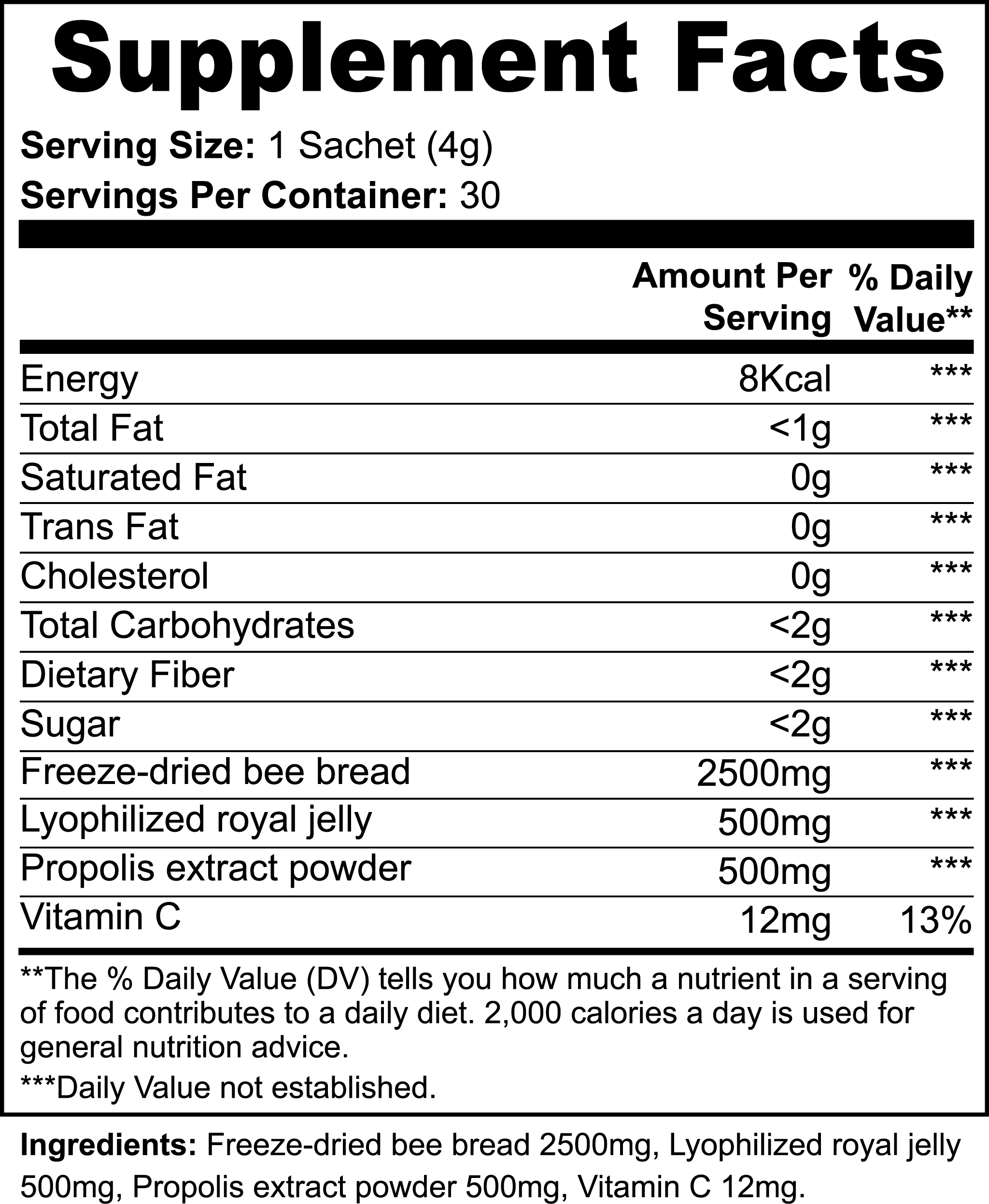 Herb Your Enthusiasm Non-GMO 100% Natural Bee Bread Powder - Natural Extracts
